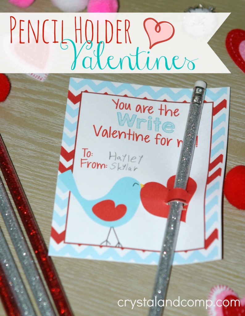 kid valentine crafts (pencil holder printables)