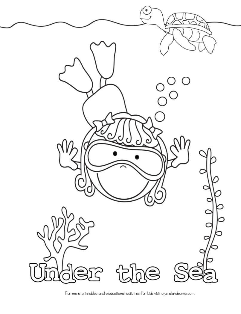 under the ocean printable coloring pages - photo #35