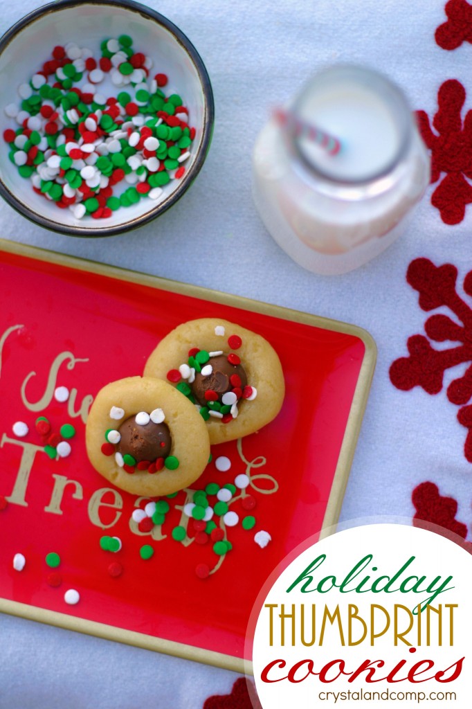 use an easy sugar cookie recipe to make holiday thumbprint cookies for Santa 