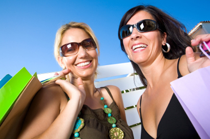 Two women shopping