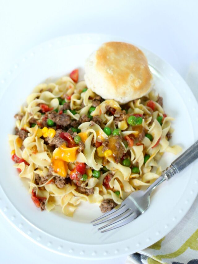 one pot beef and noodle meal