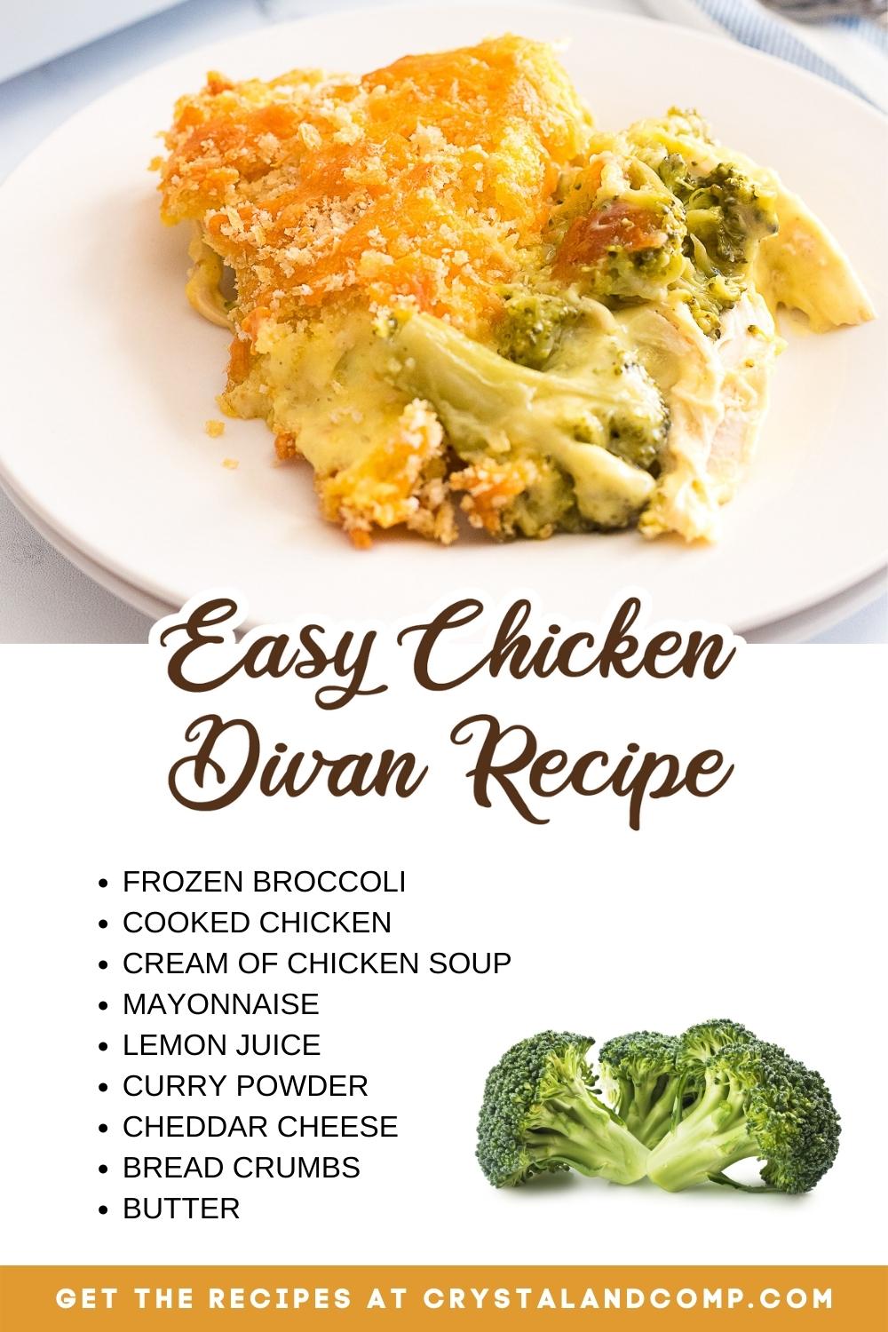 chicken divan recipe ingredient list