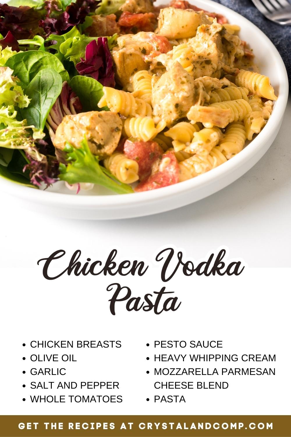 chicken vodka pasta ingredient list