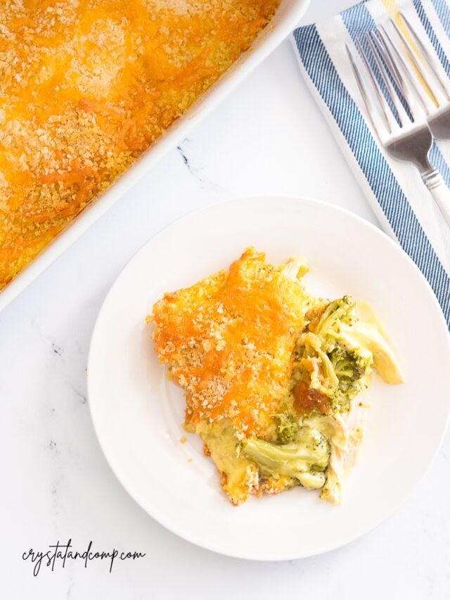 chicken divan recipe on plate with forks