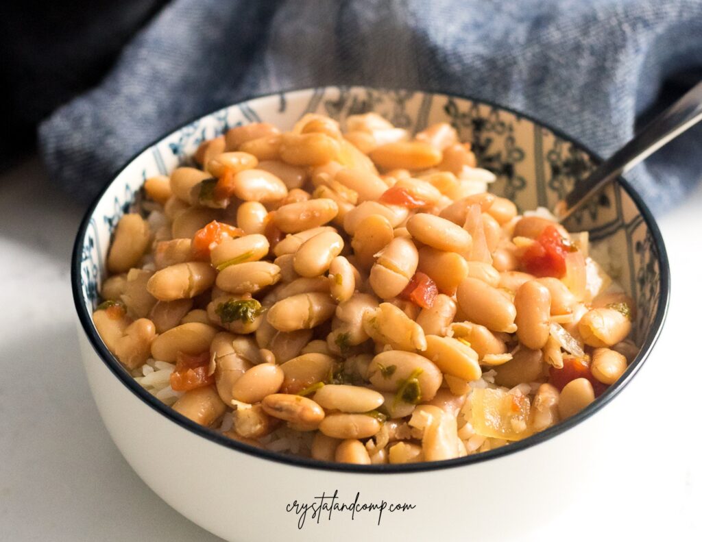 pinto beans and rice recipe in bowl