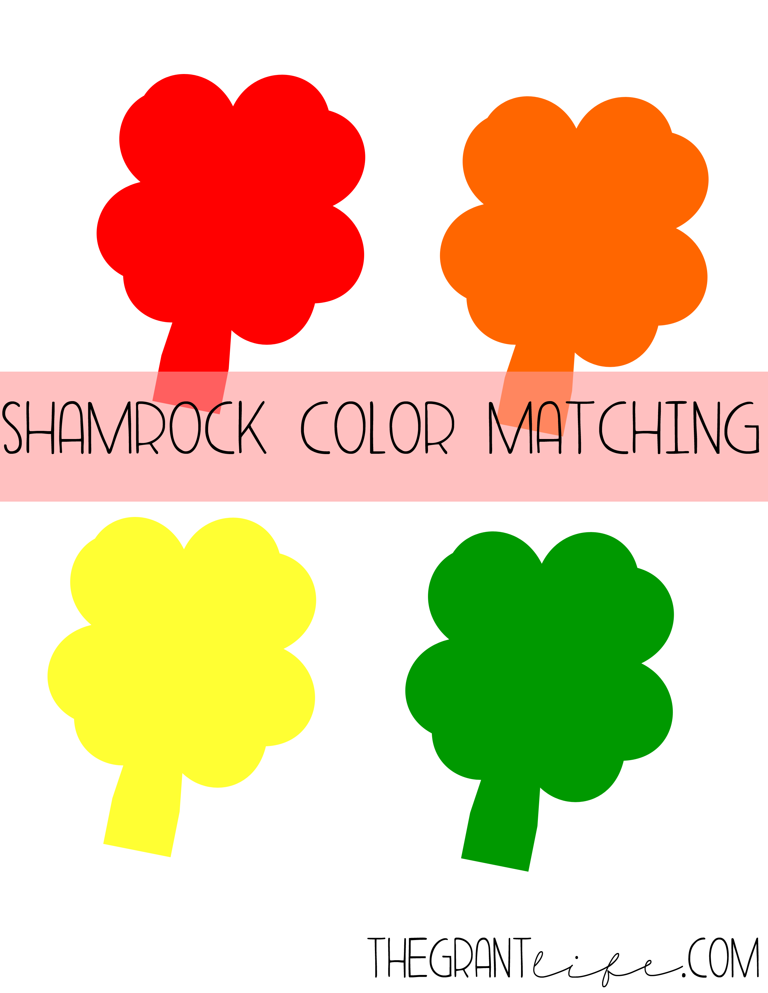 Activites for Kids: Shamrock Color Matching