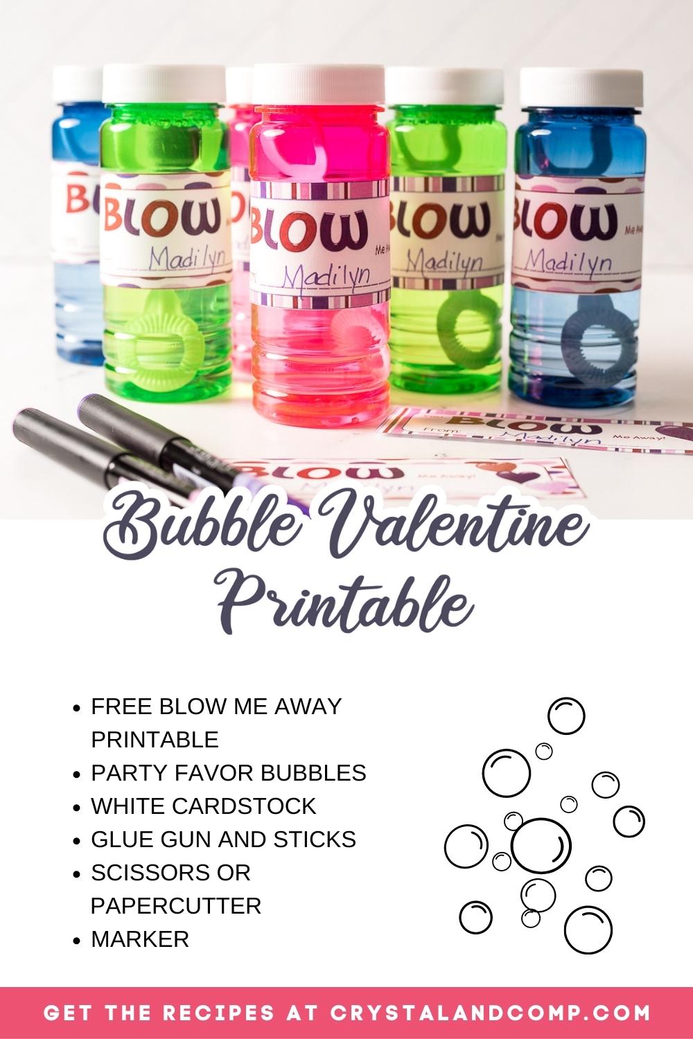 bubble valentine printable ingredients list