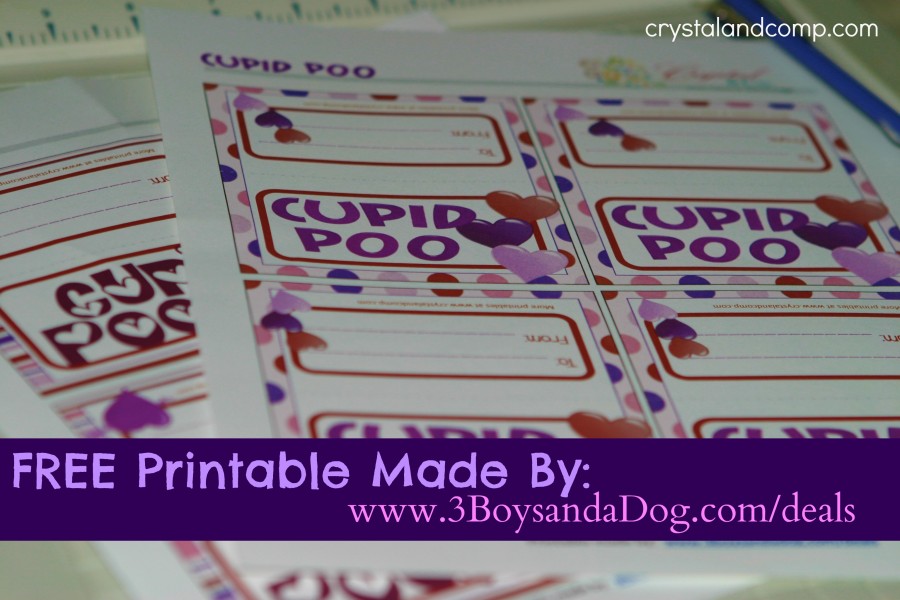 Cupid Poo Valentine Printable