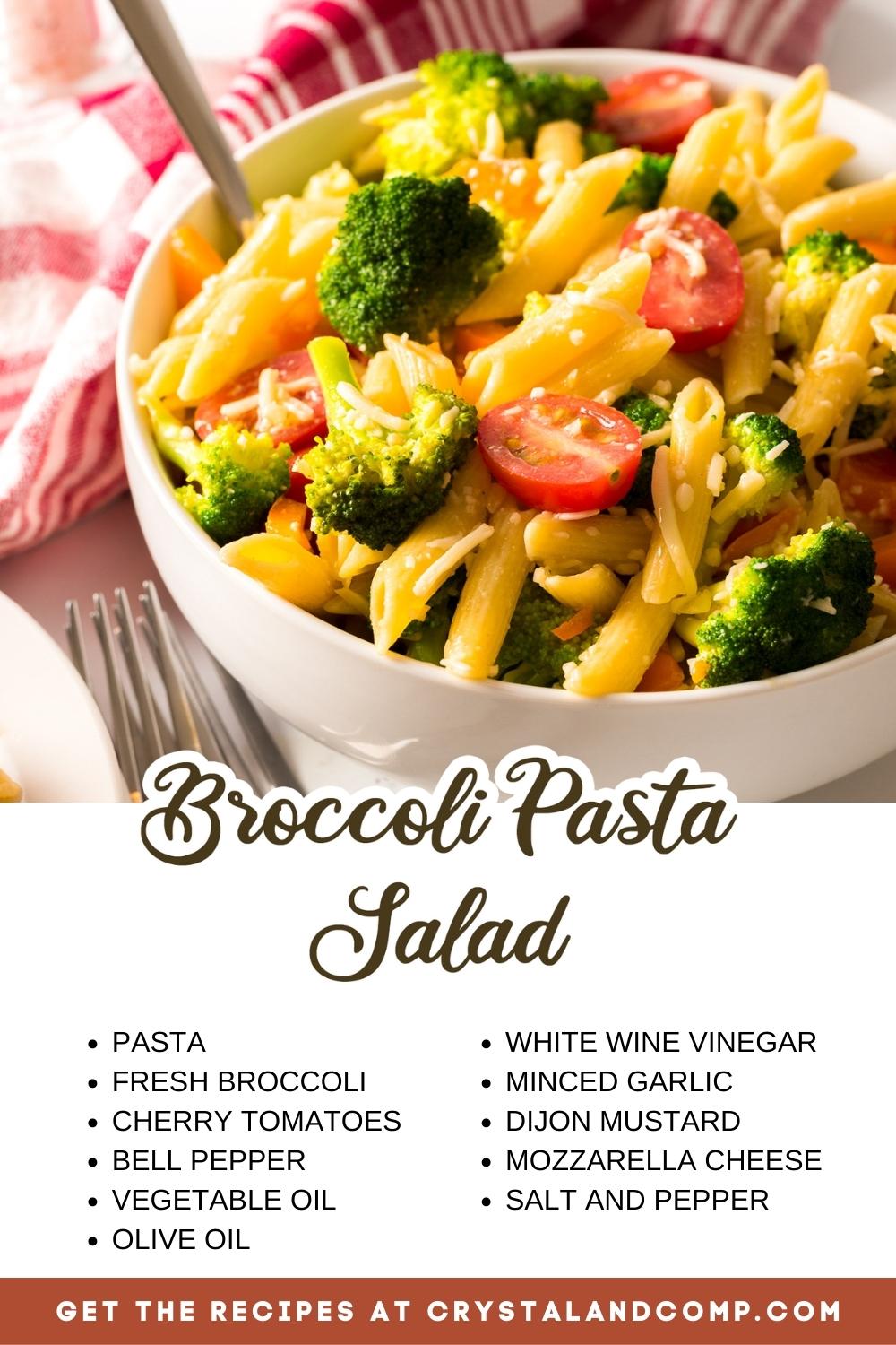 broccoli pasta salad ingredient list