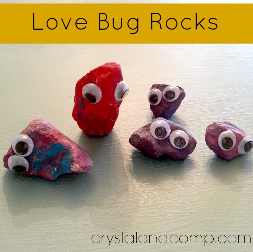 summer activity for kids: love bug rocks