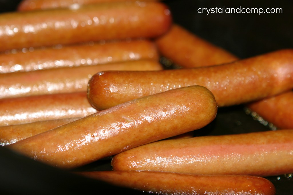 cooked hotdogs in the crockpot