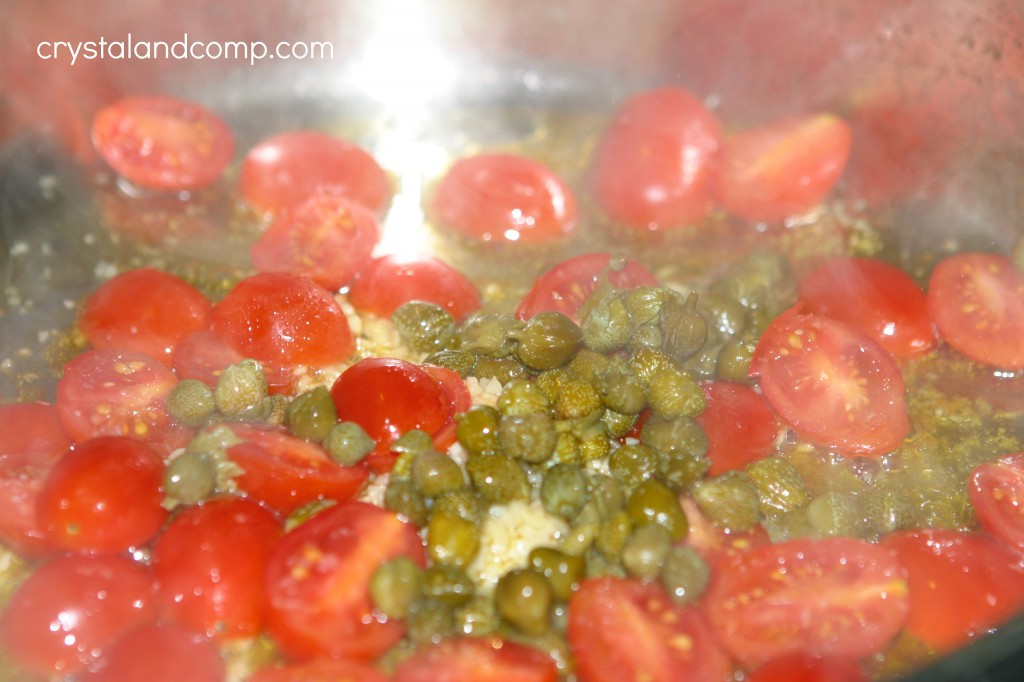 cherry tomatoes garlic olive oil and capers