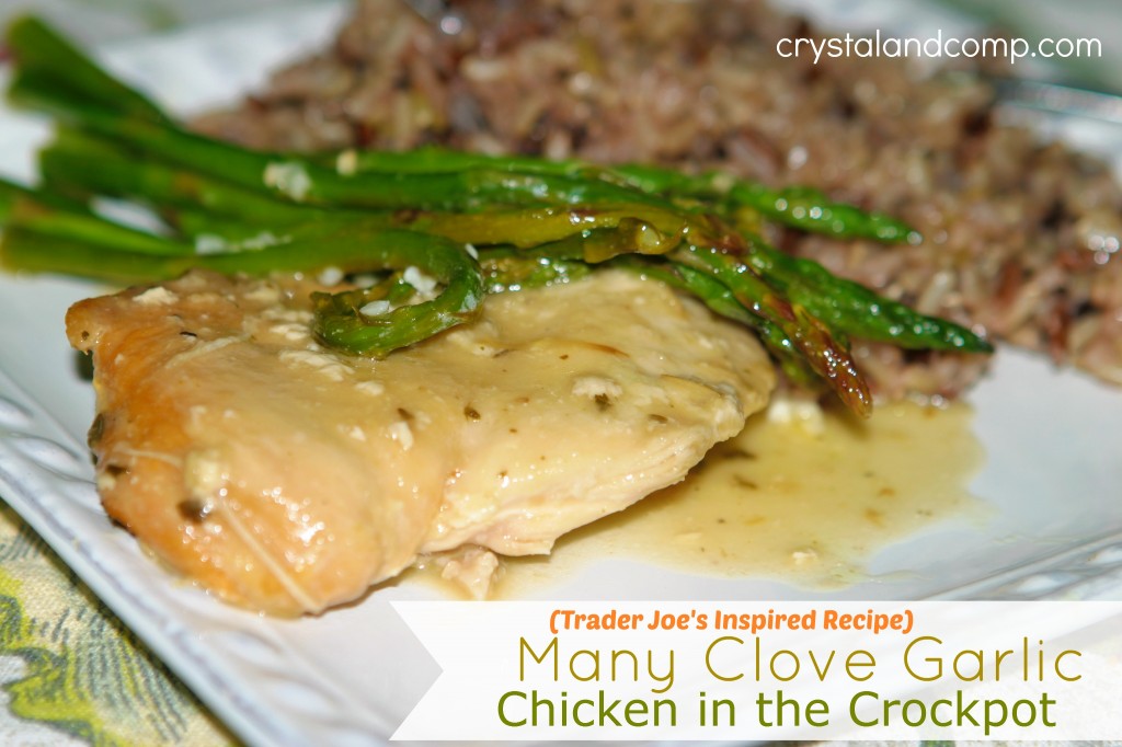 easy recipes trader joes inspired manyclove garlic chicken in the crockpot