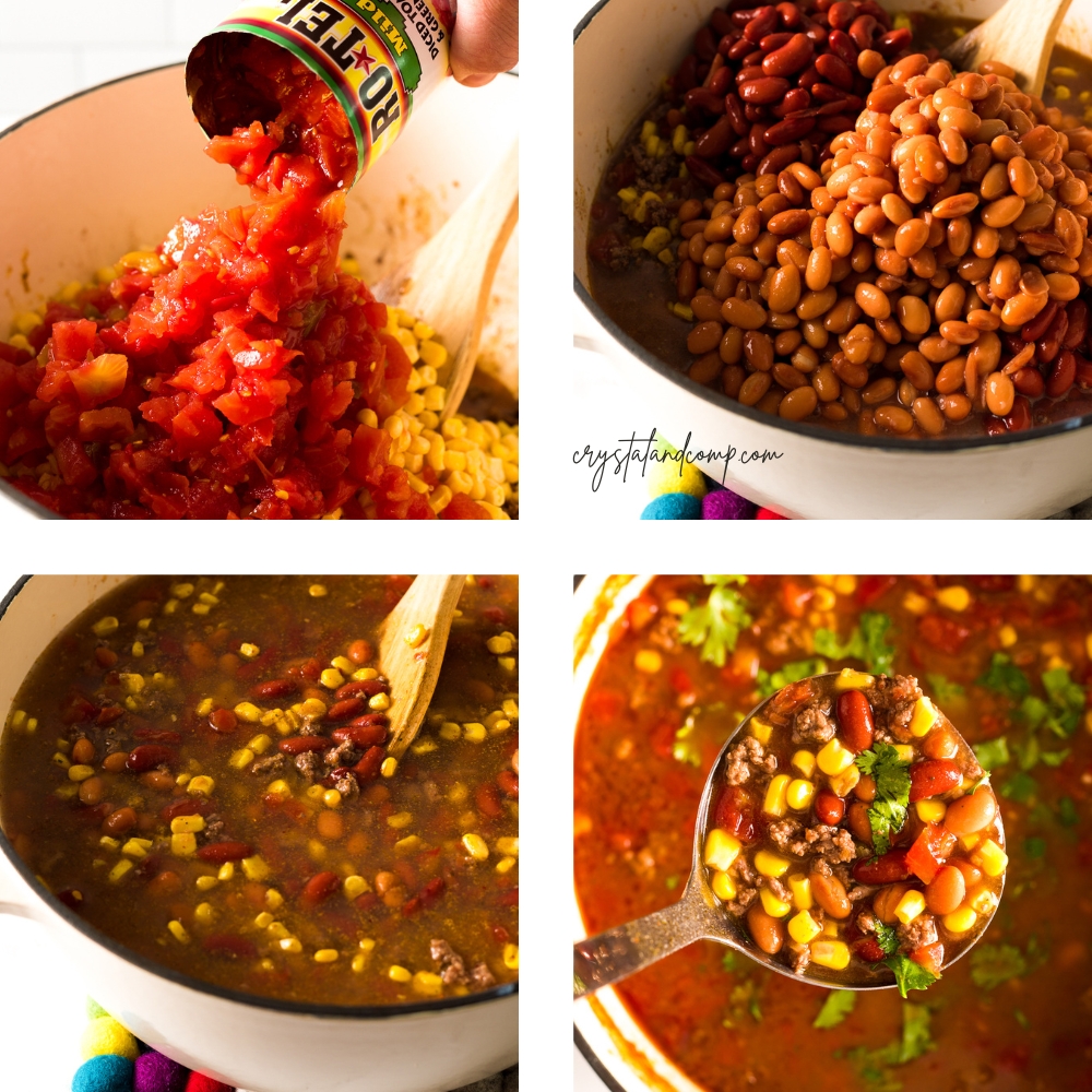 easy taco soup in process cooking