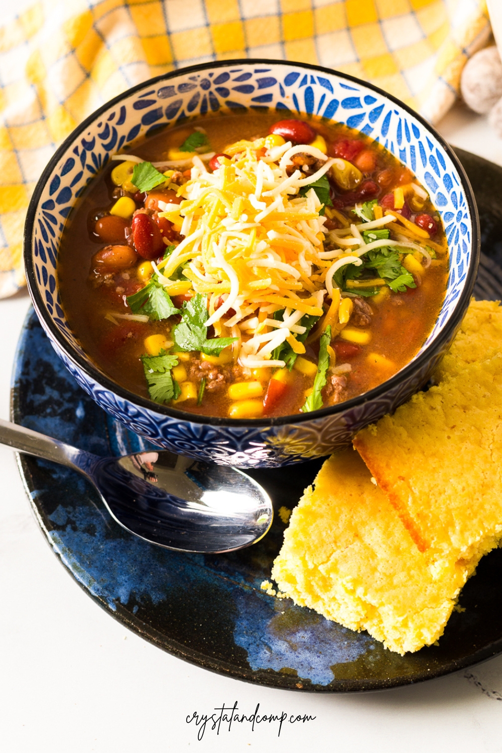 easy taco soup with cornbread