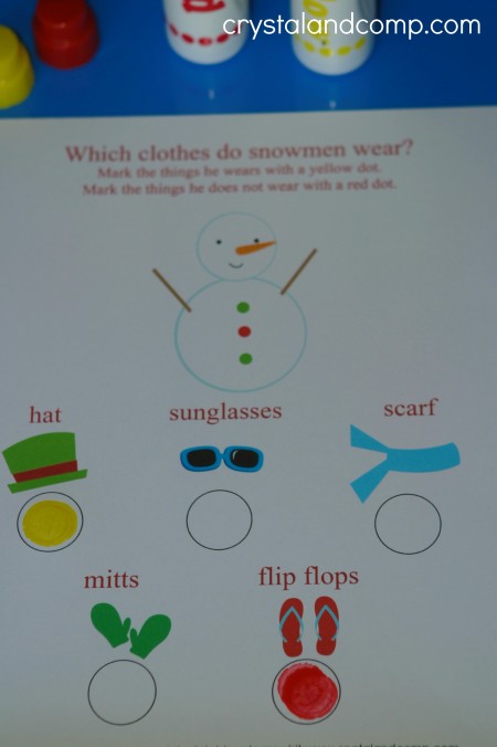 Snowman Do a Dot Printables for Preschoolers