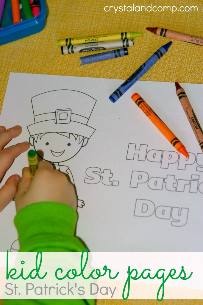 Kid Color Pages for St. Patrick's Day 