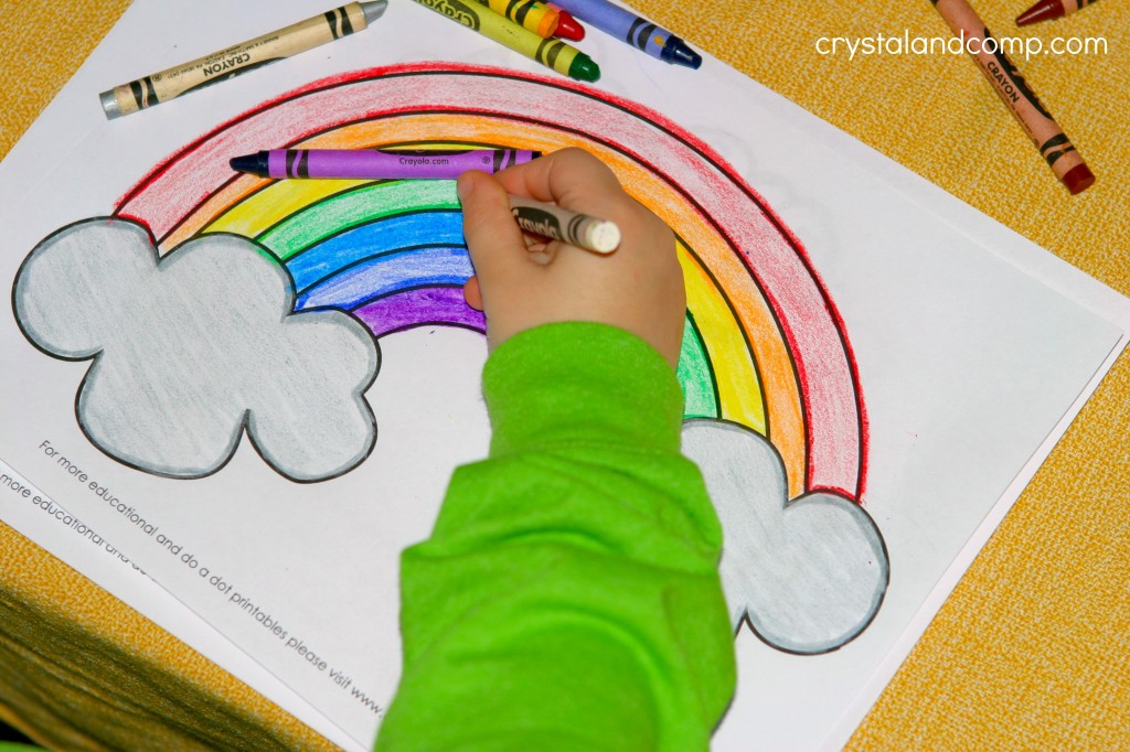 Kid Color Pages for St. Patrick's Day rainbow