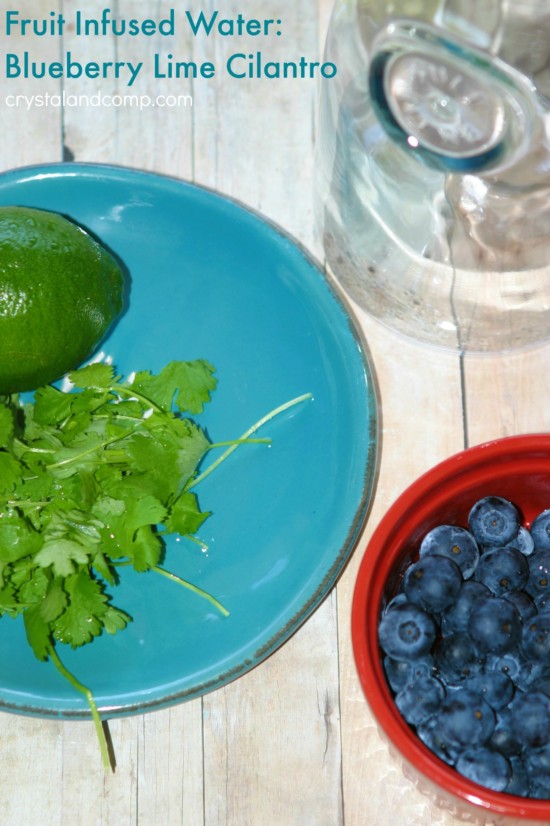 Fruit Infused Water: Blueberry Lime Cilantro
