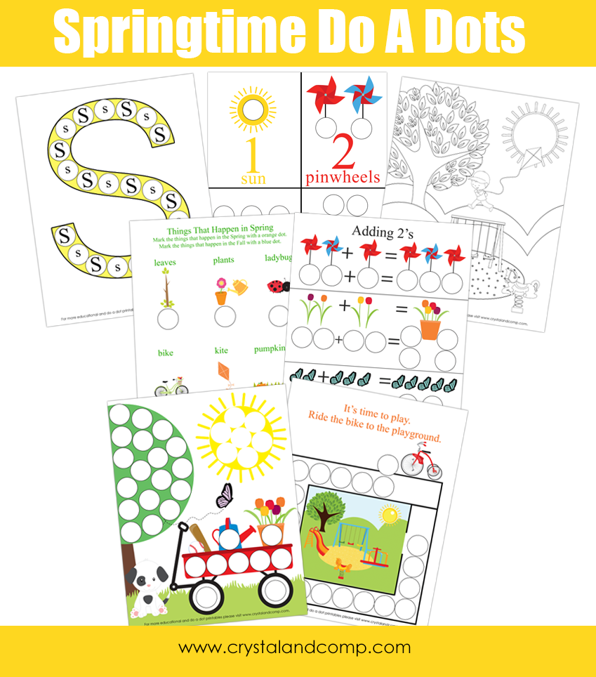 preschool do a dot printables spring 