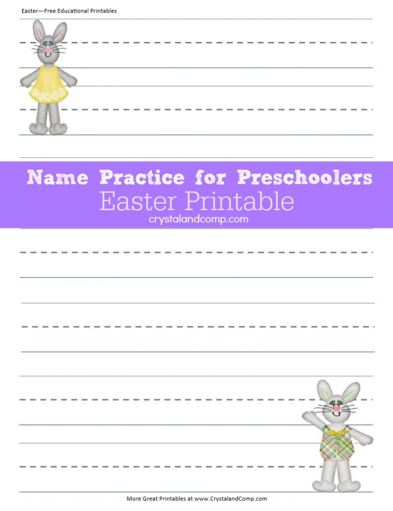 name practice for preschoolers easter printable