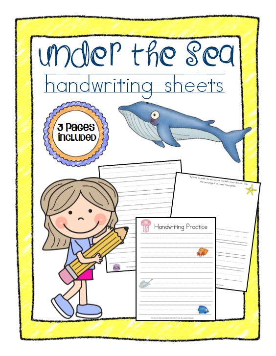 under the sea handwriting sheets