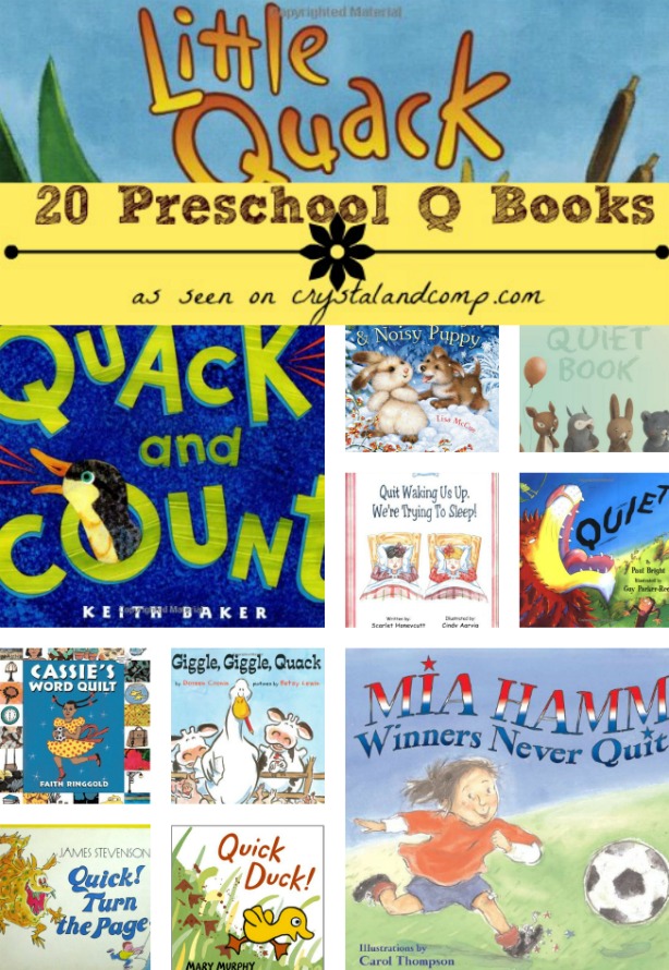 20 Preschool Q Books collage