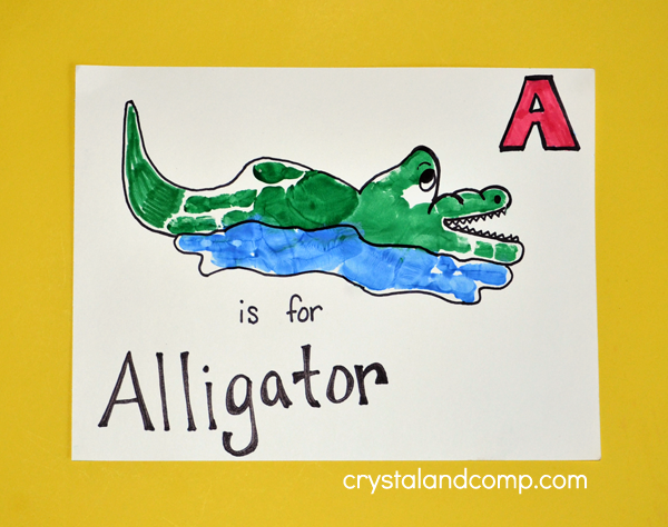 Hand Print Art - A is for Alligator Craft