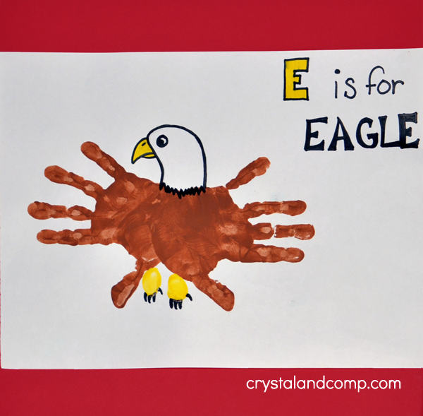 Hand Print Art | E is for Eagle 