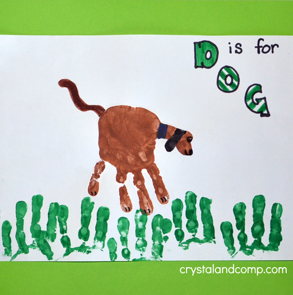 Hand Print Art: D is for Dog 