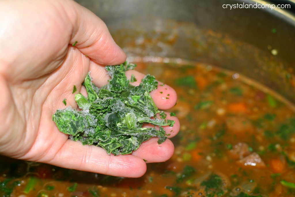 add kale to 15 bean soup
