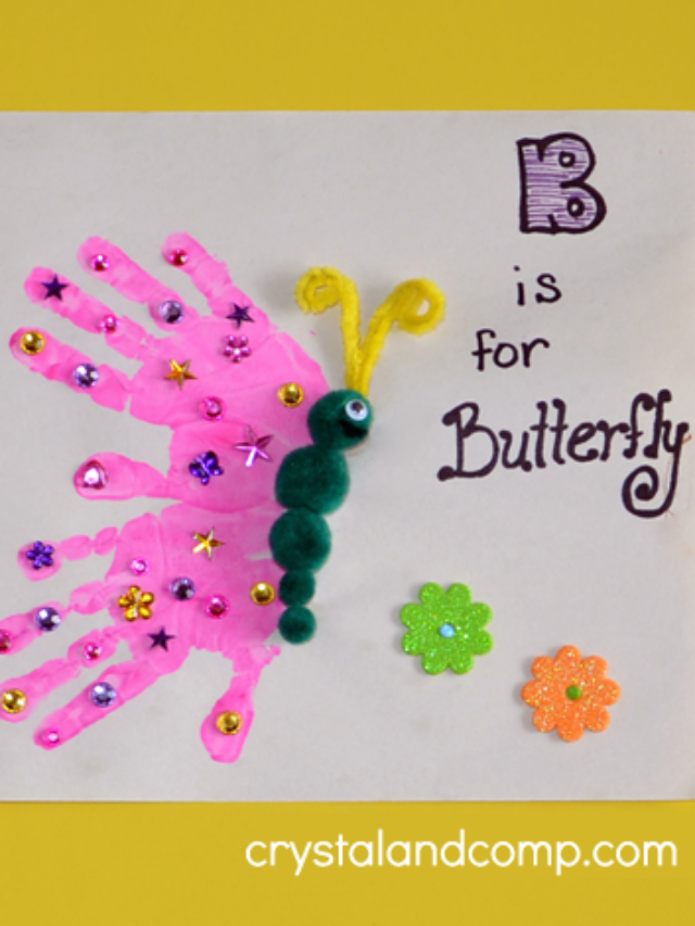 Handprint Art B is For Butterfly Story