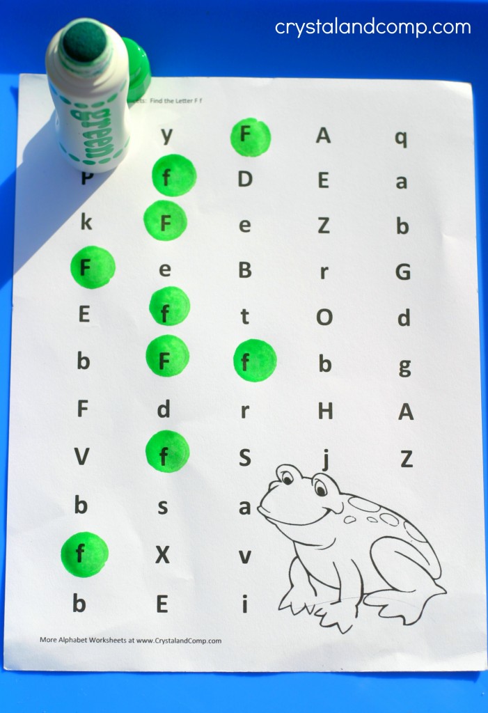 Preschool Letter Worksheets: F is for Frog