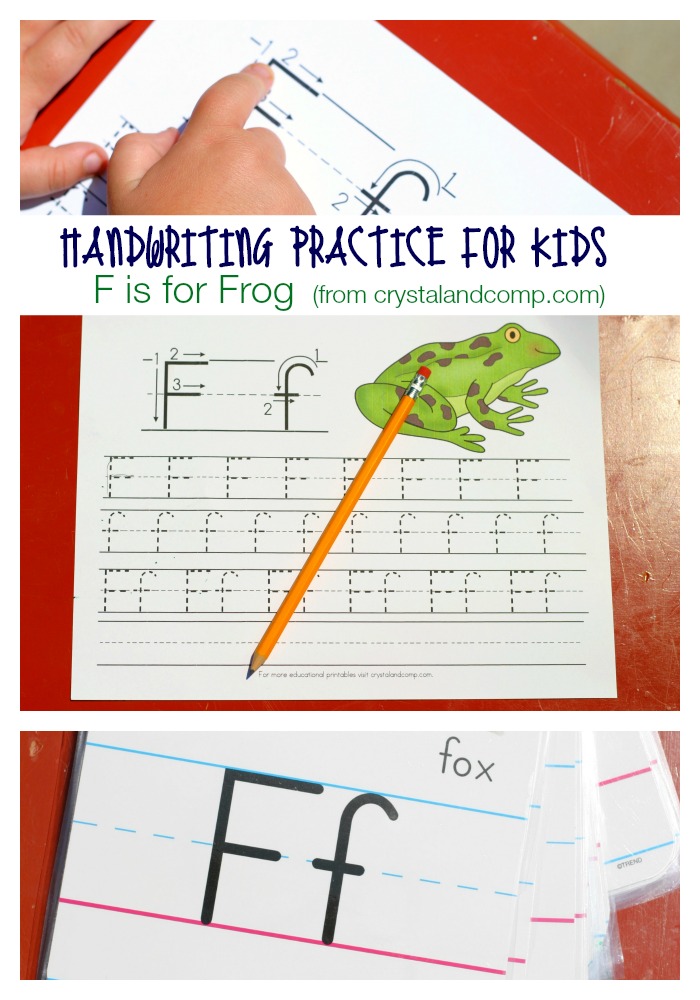 handwriting practice for kids f is for frog