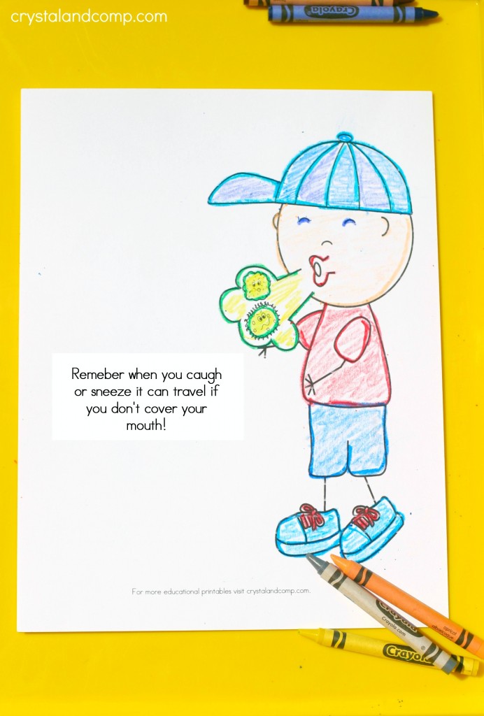 kid color pages about germs