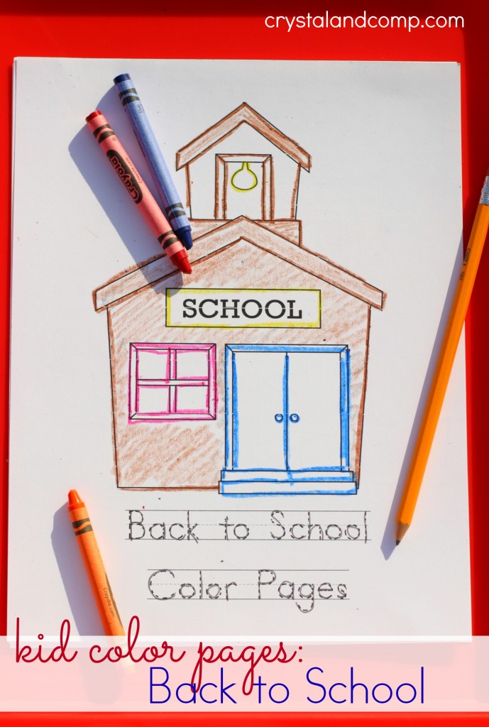 kid color pages back to school