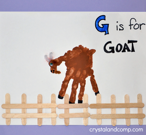 Hand Print Art: G is for Goat