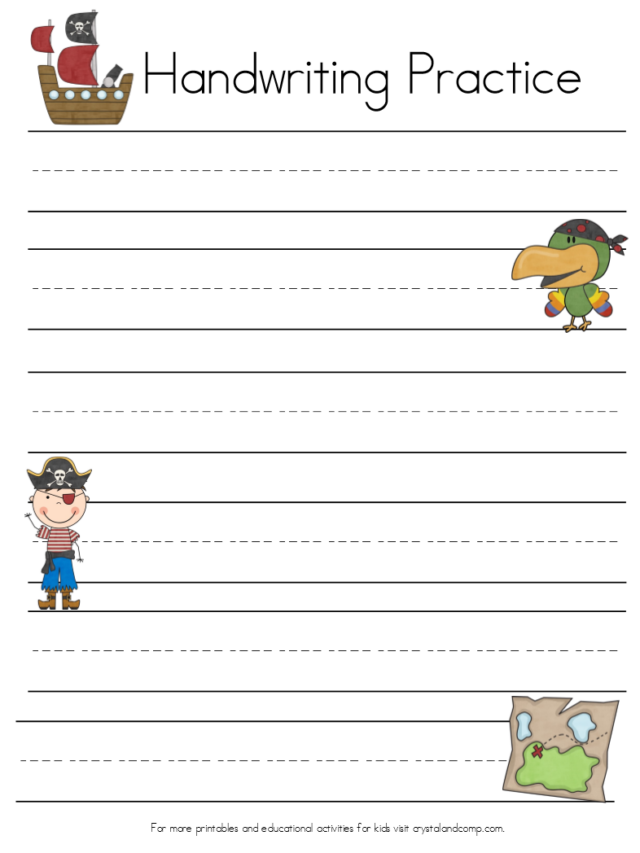 Pirate Handwriting Practice  Printables Story