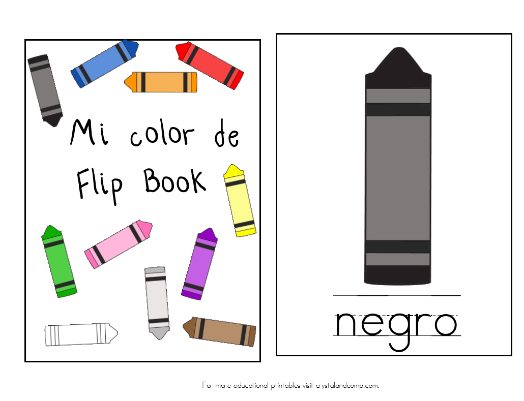 Teach Colors to Kids in Spanish Flip Book With Regard To Colors In Spanish Worksheet