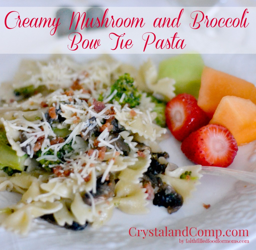 Creamy Mushroom and Broccoli Bow Tie Pasta 2