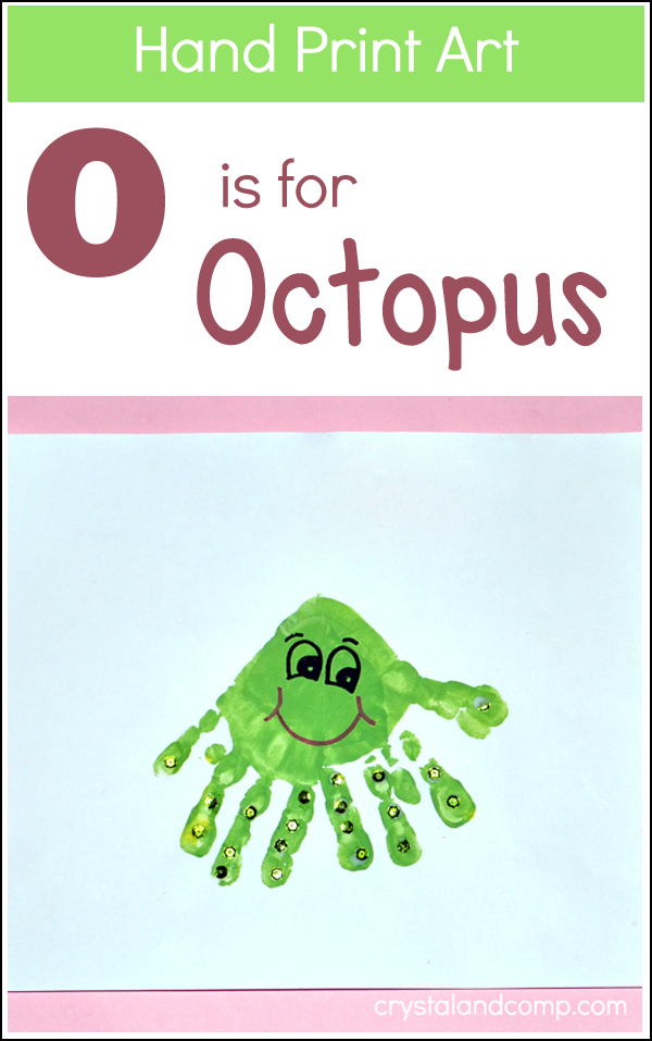 Hand Print Art: O is for Octopus