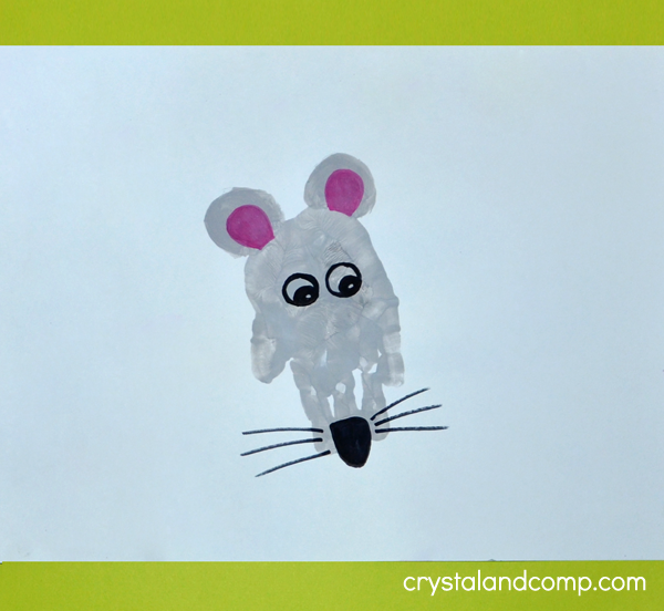 M is for Mouse - Hand Print Art