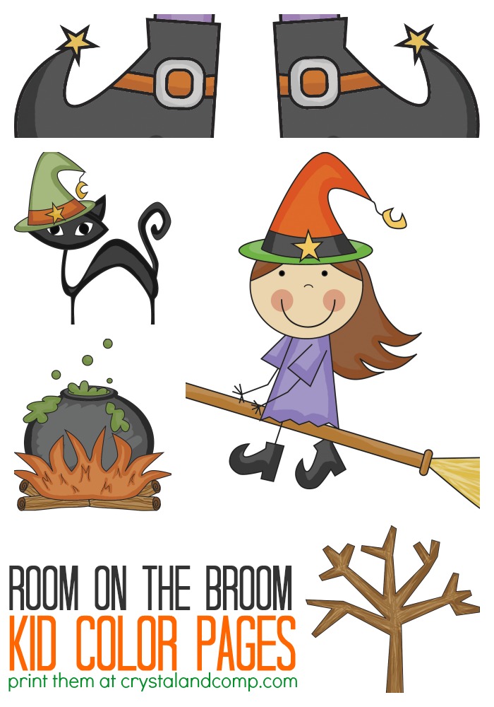 kid color pages room on the broom