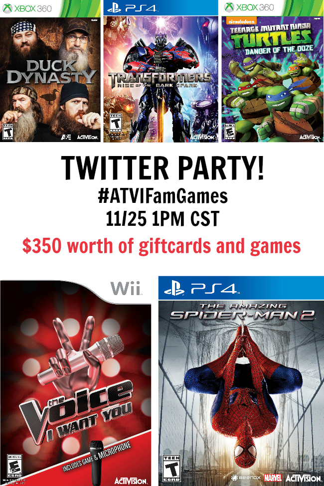 Join Us for a Twitter Party With Activision Family Games on 11/25 at 1pm CST!