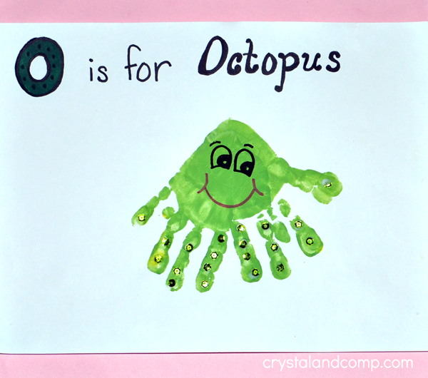 O is for Octopus Hand Print Art