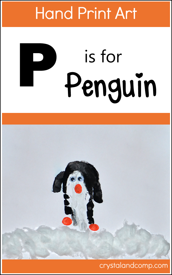 Hand Print Art: P is for Penguin