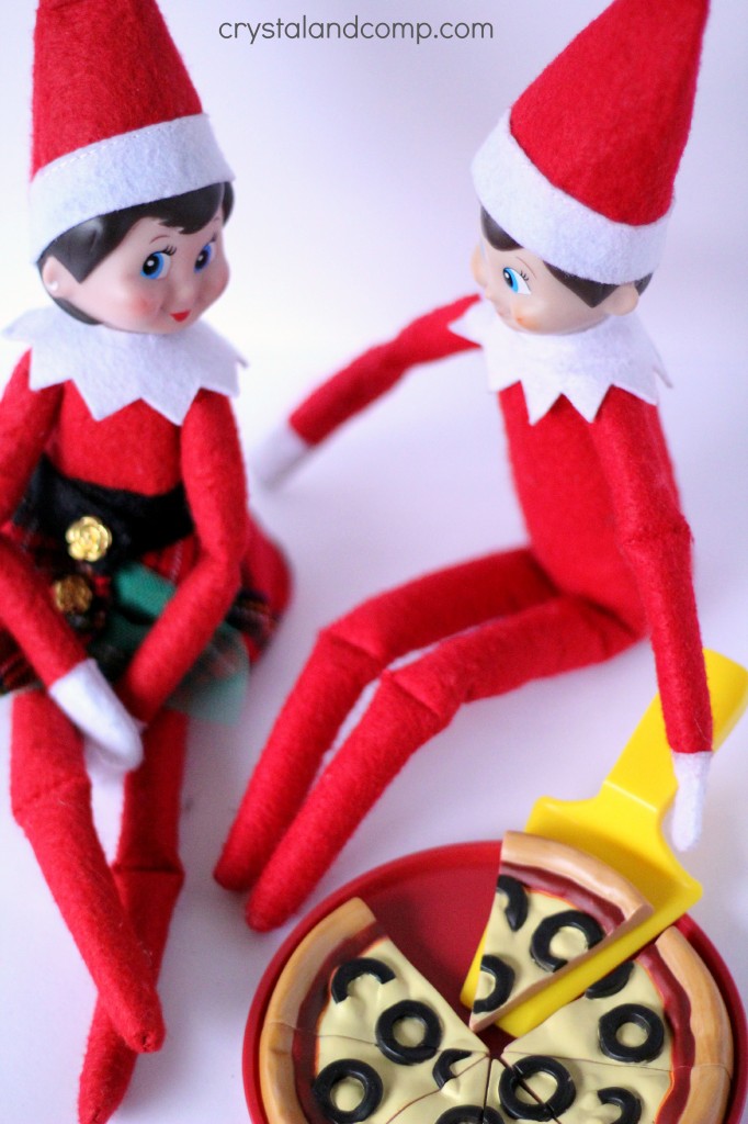 elf on the shelf date night using learning resources fraction pizza play kit