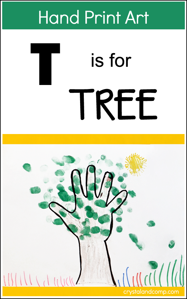 Hand Print Art: T is for Tree