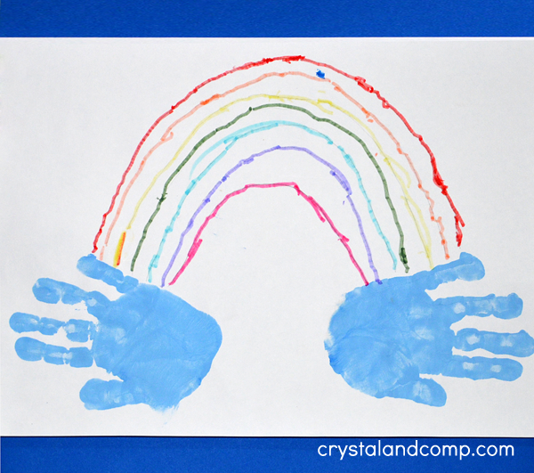 Rainbow Hand Print Art