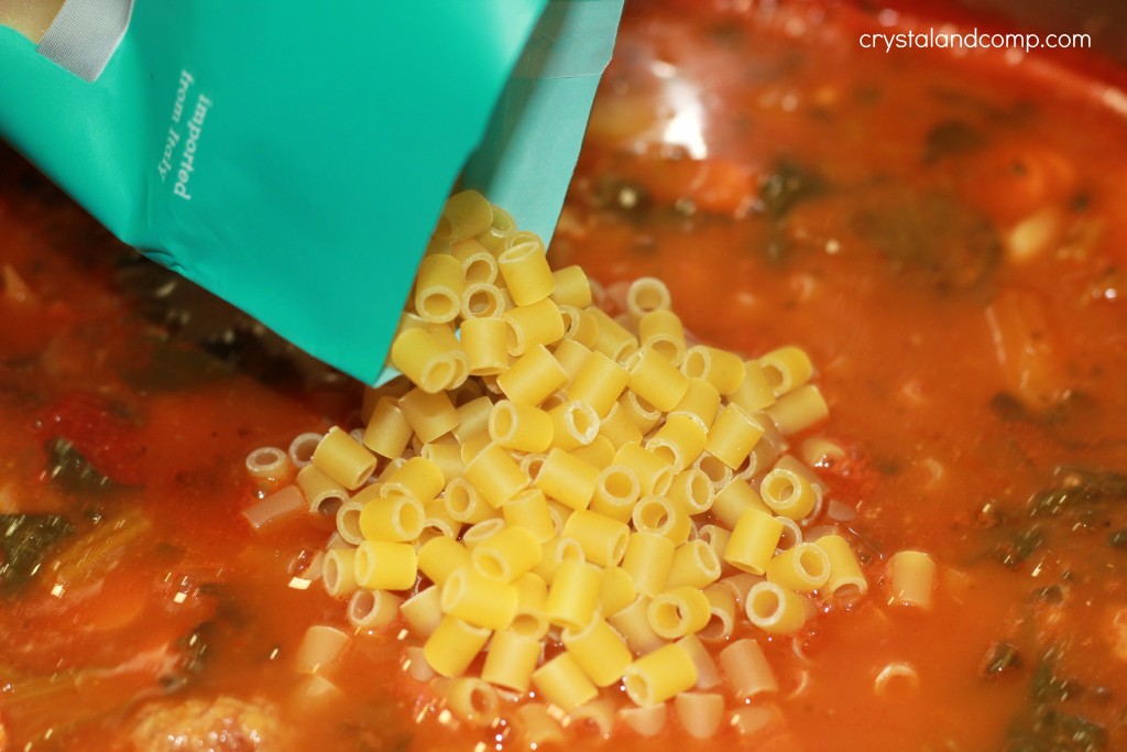 Put pasta in your homemade soup recipe to stretch it out! 